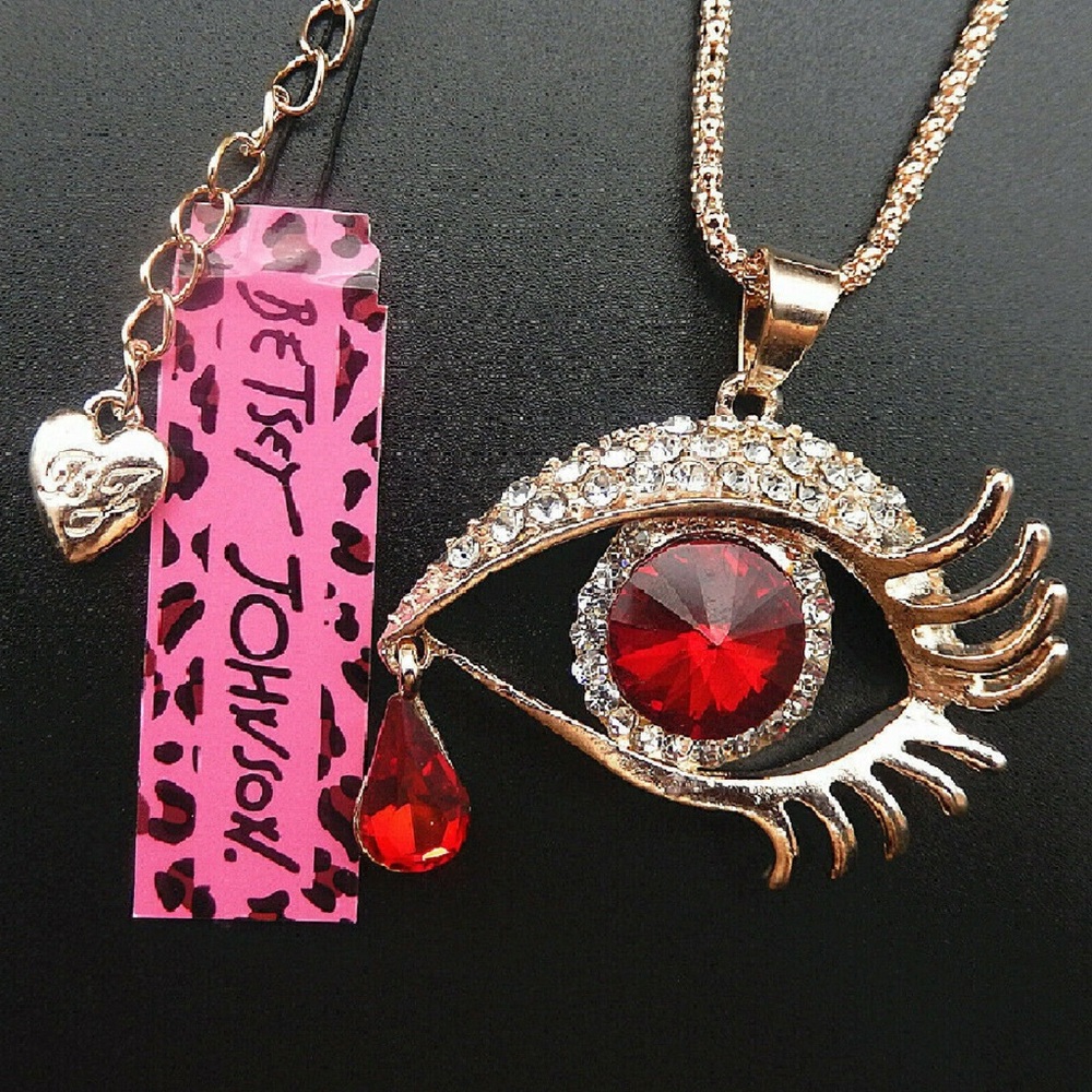 Betsey Johnson NWT Red Eye Necklace